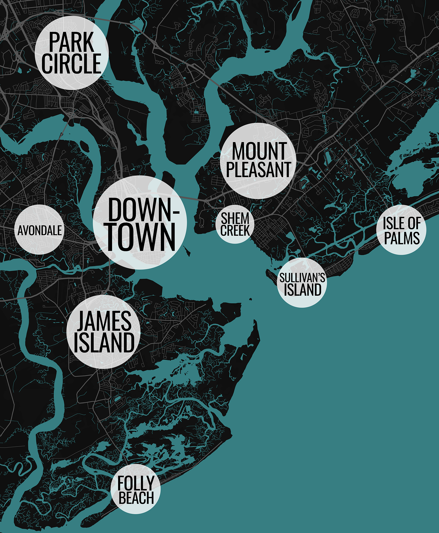 Charleston Neighborhoods Map