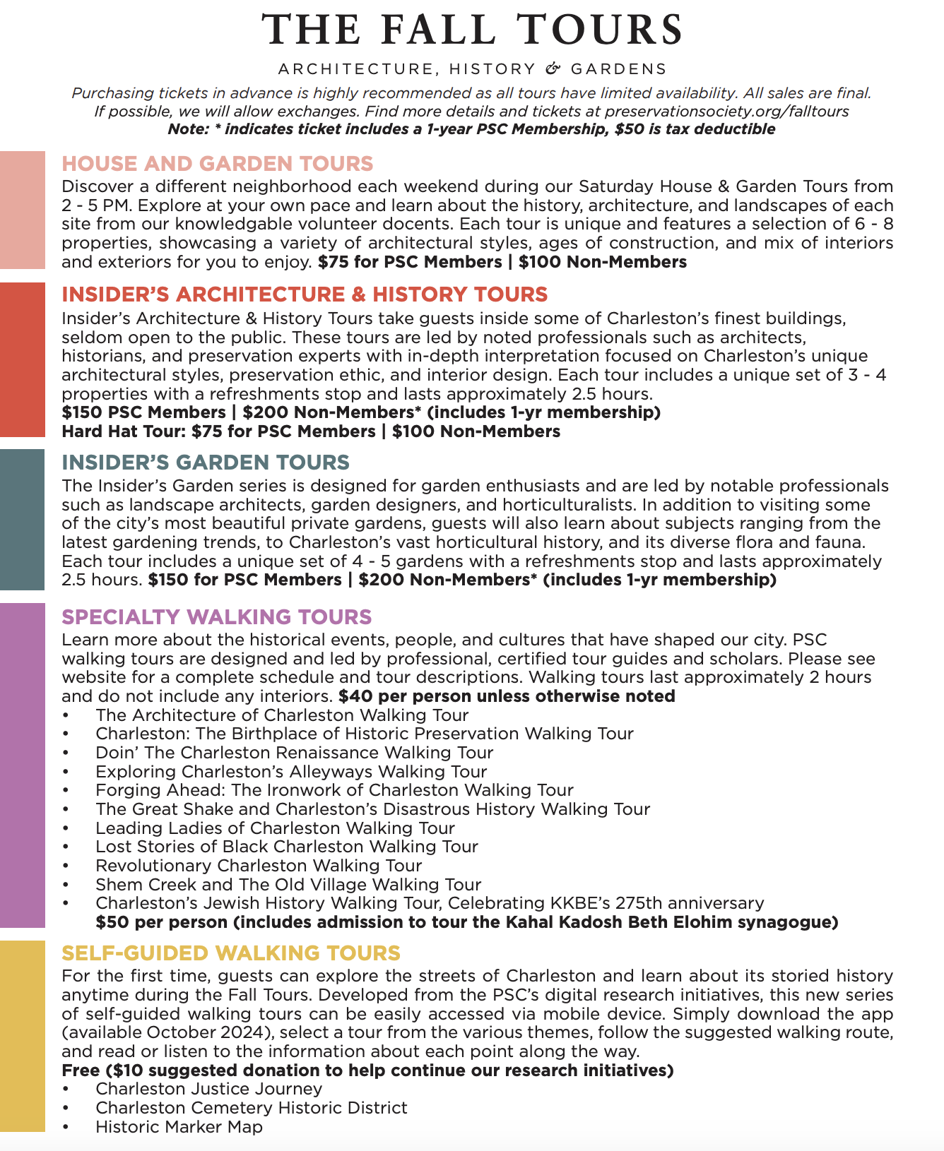 The Fall Tours | Charleston Guru